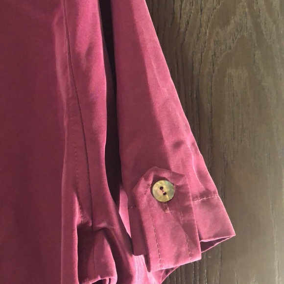 Purple short sleeve button down rayon shirt - Picture 9 of 9